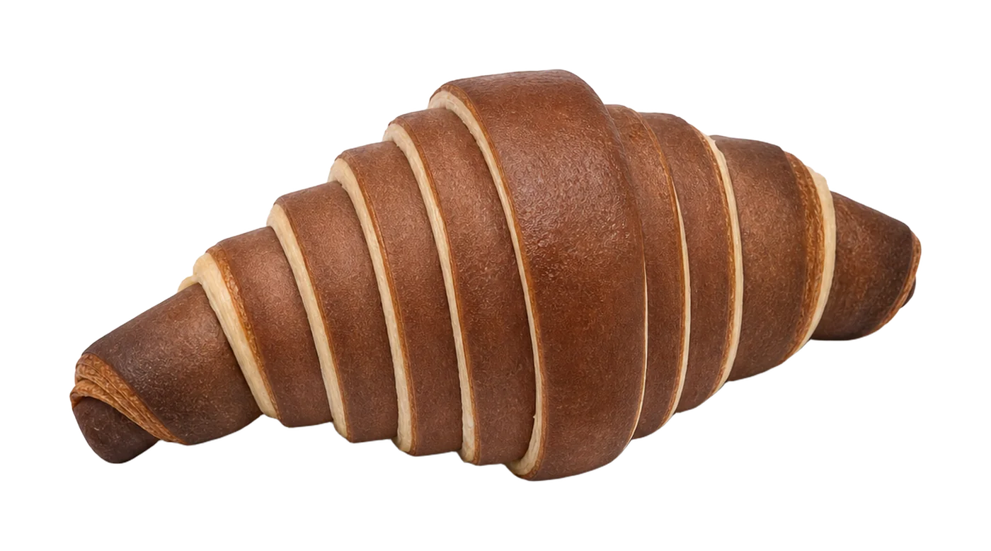 Croissant bicolor cacao para fermentar
