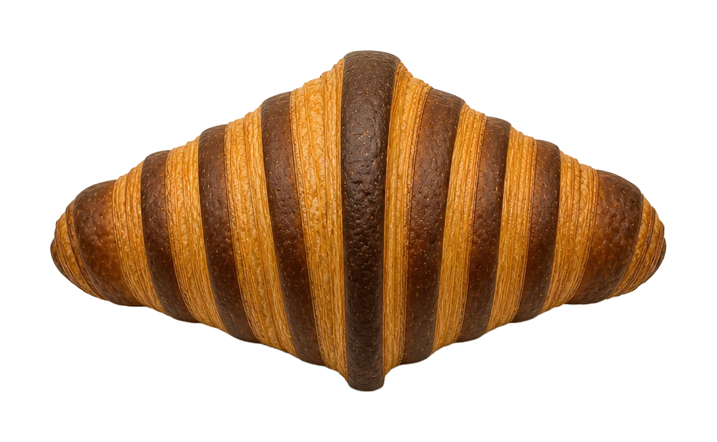 Croissant bicolor cacao para regenerar
