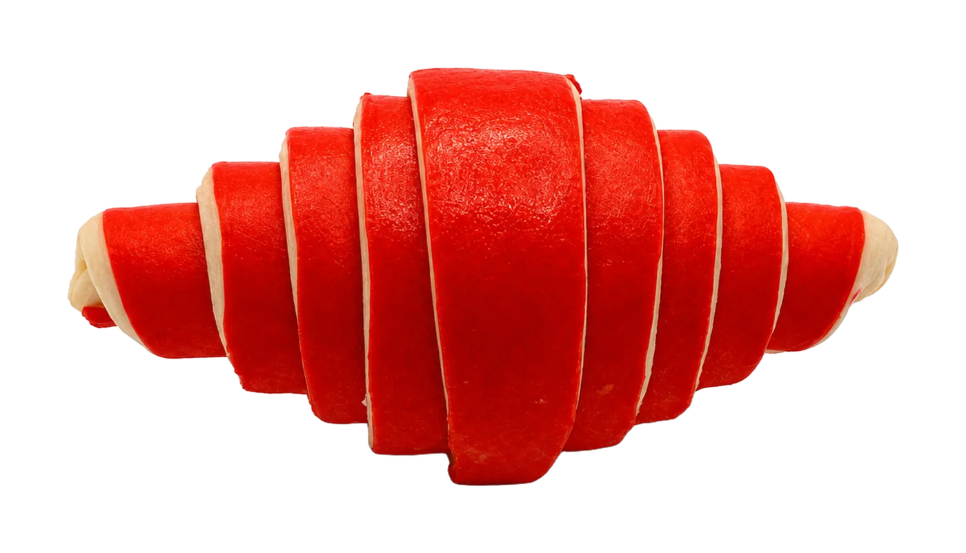 Croissant bicolor rojo para fermentar