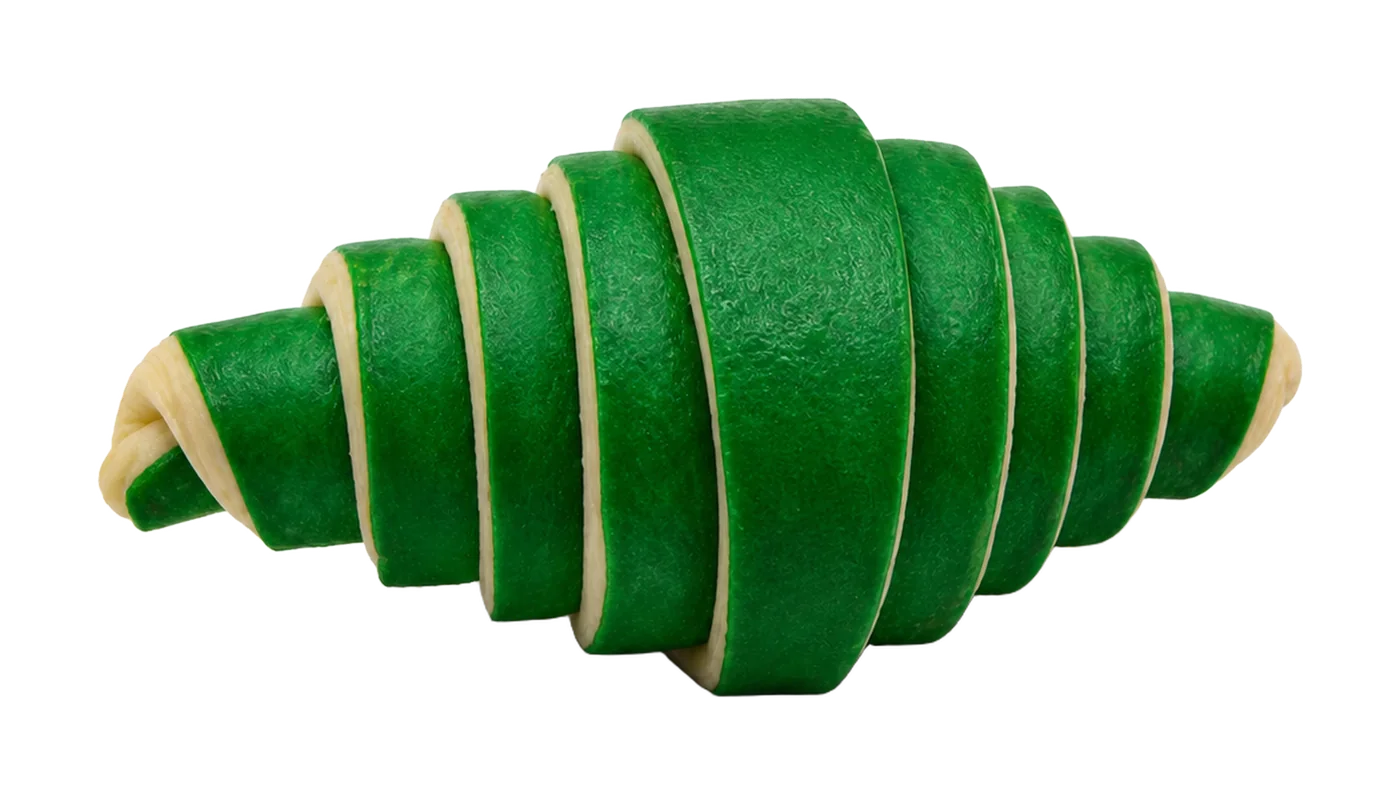 Croissant bicolor verde para fermentar