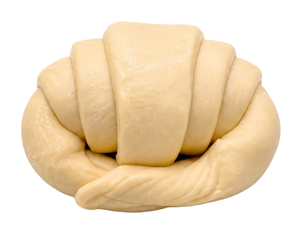Croissant curvo mantequilla para fermentar