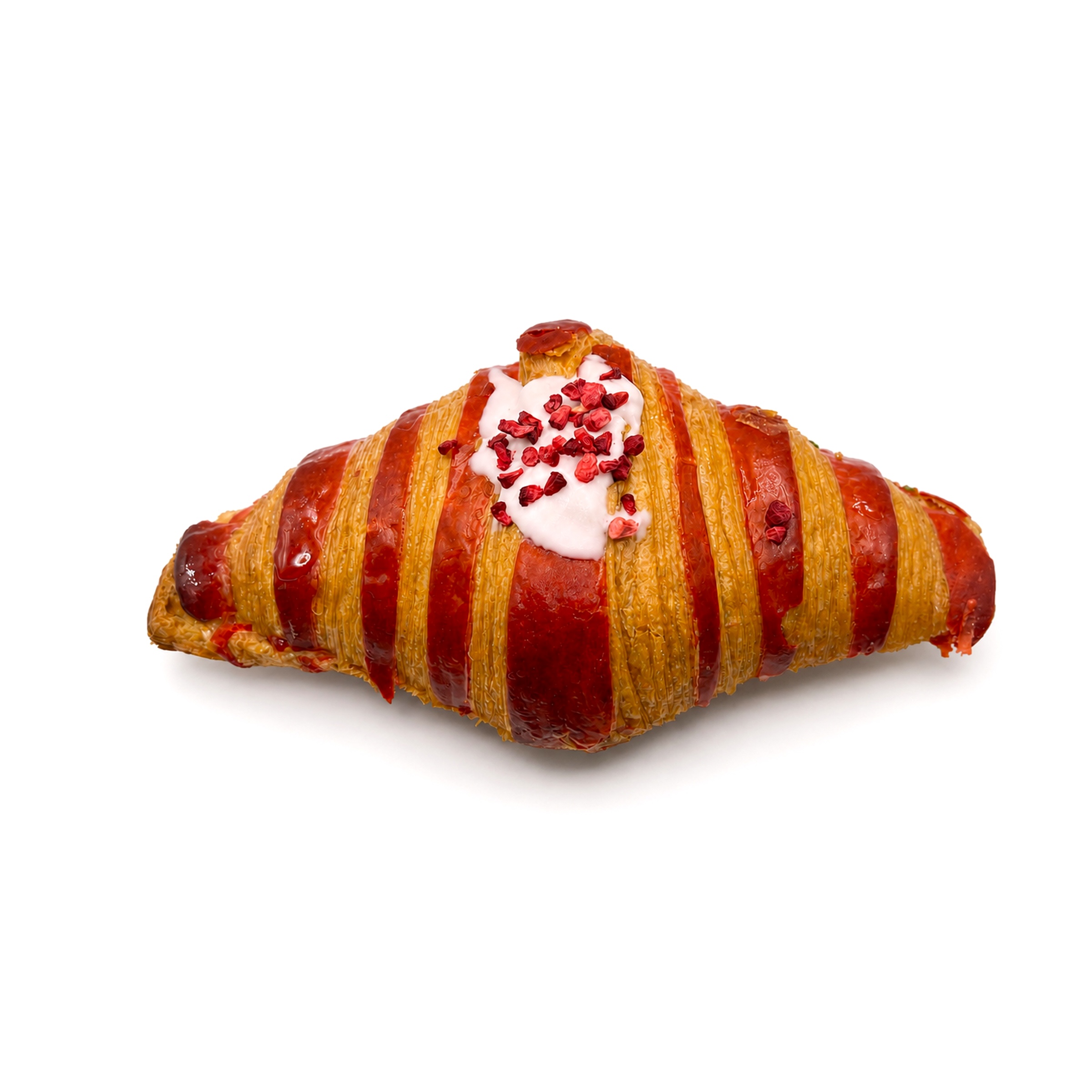 Croissant bicolor rojo relleno terminado (frambuesa)