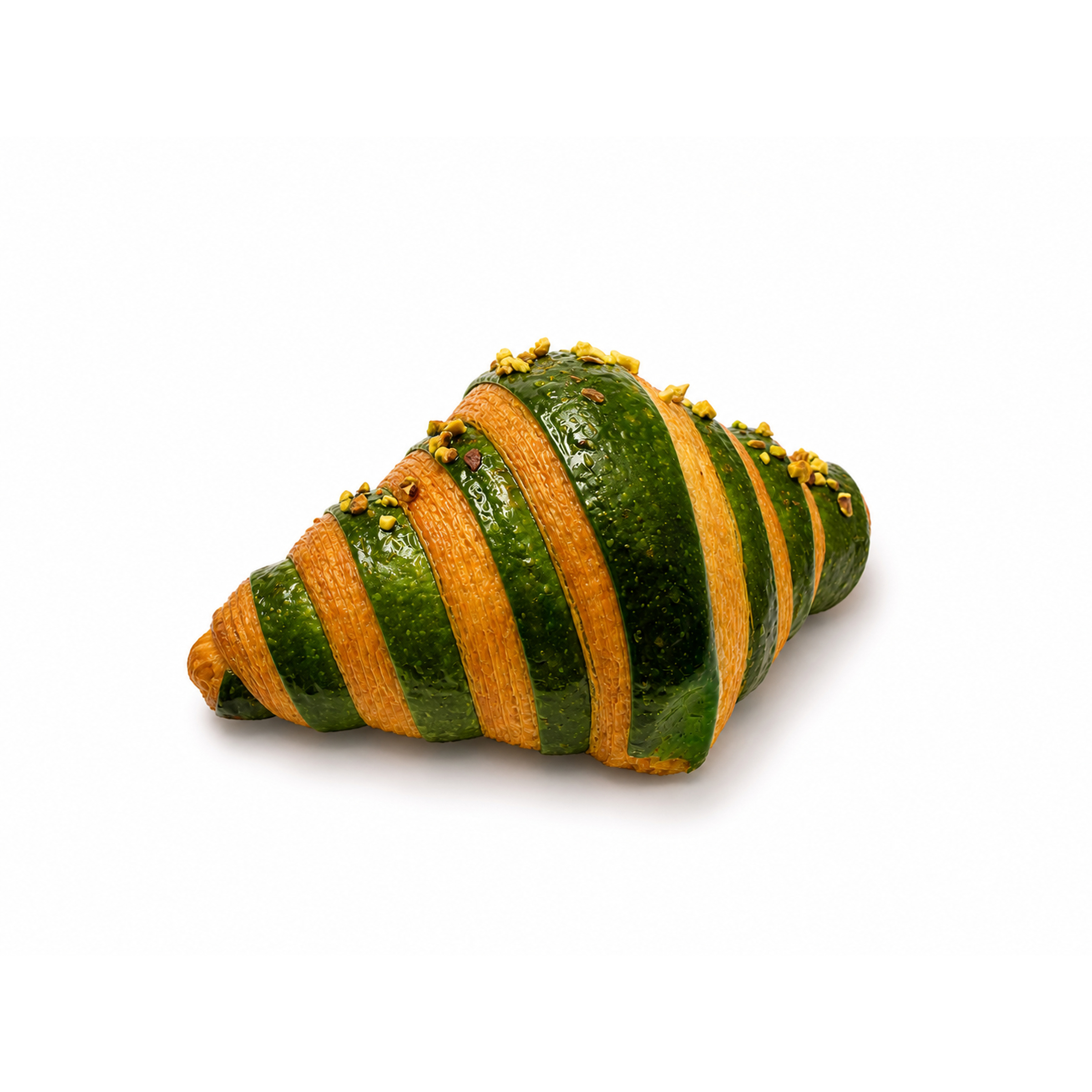Croissant bicolor verde relleno terminado (pistacho)