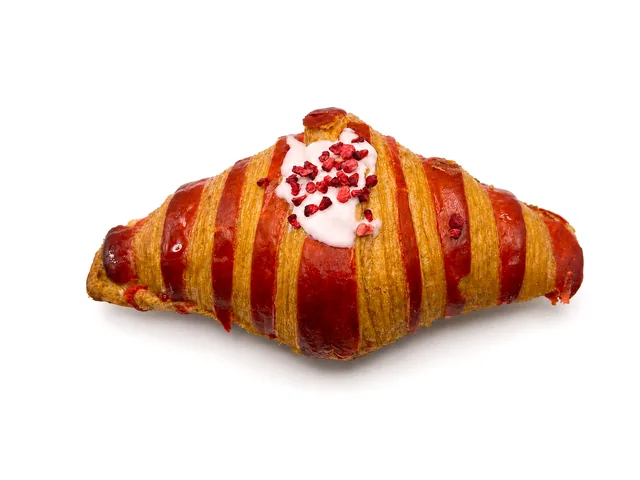 Croissant bicolor de frambuesa
